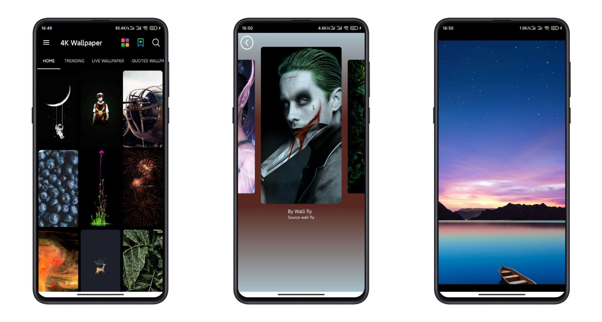 4Kwallpaper，软件内有大量的高清4k壁纸，动漫.电影.明星等等